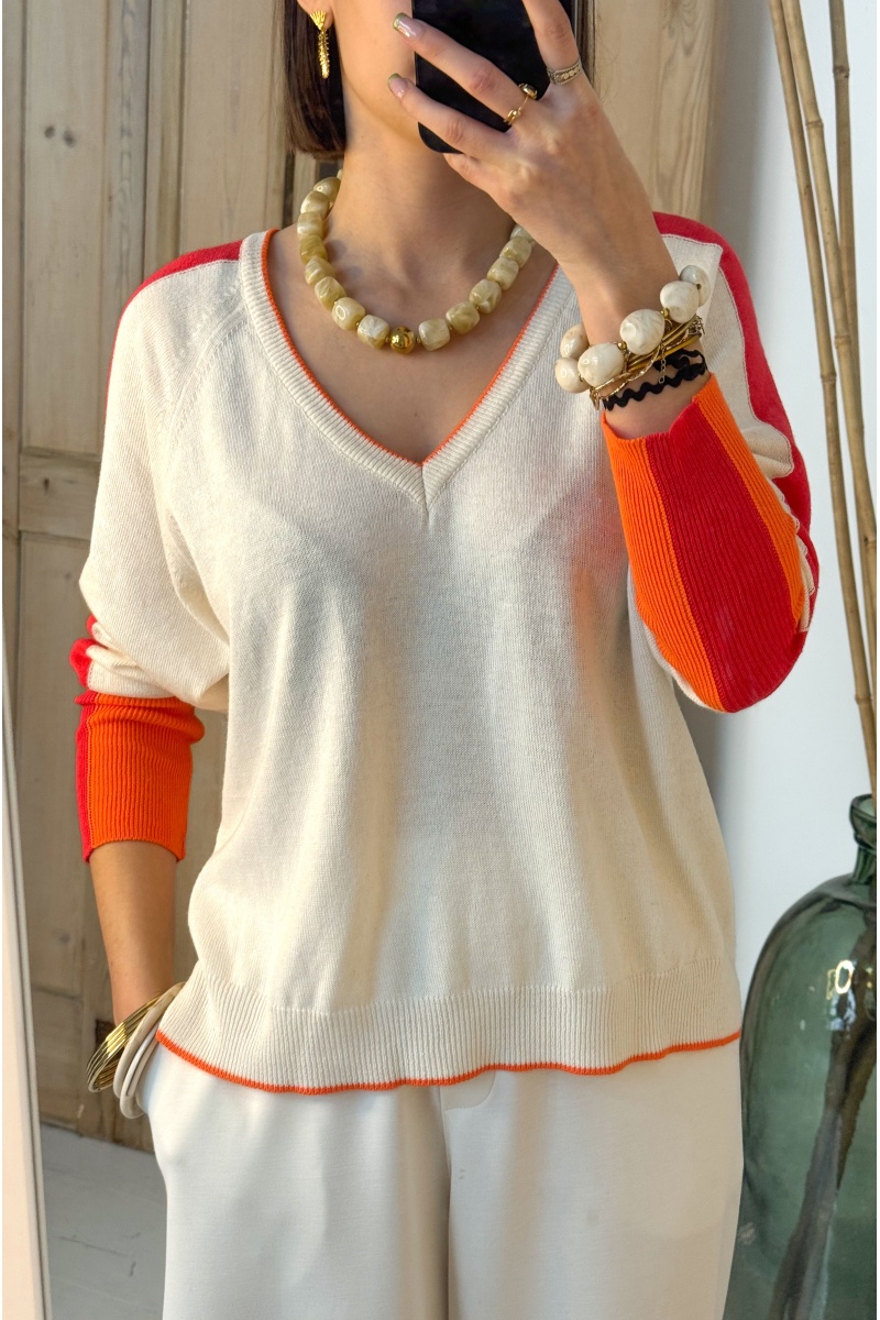 Pull Banditas Orange FEMME - Pulls élégants pour femmes