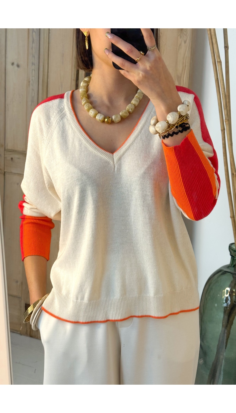Pull Banditas Orange FEMME - Pulls élégants pour femmes