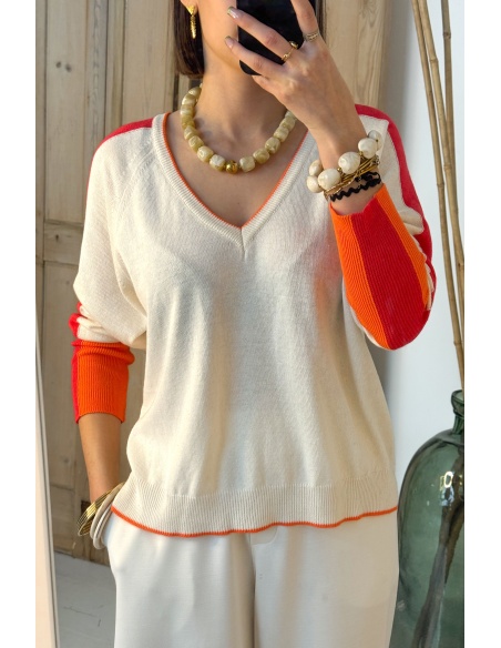 Pull Banditas Orange FEMME - Pulls élégants pour femmes
