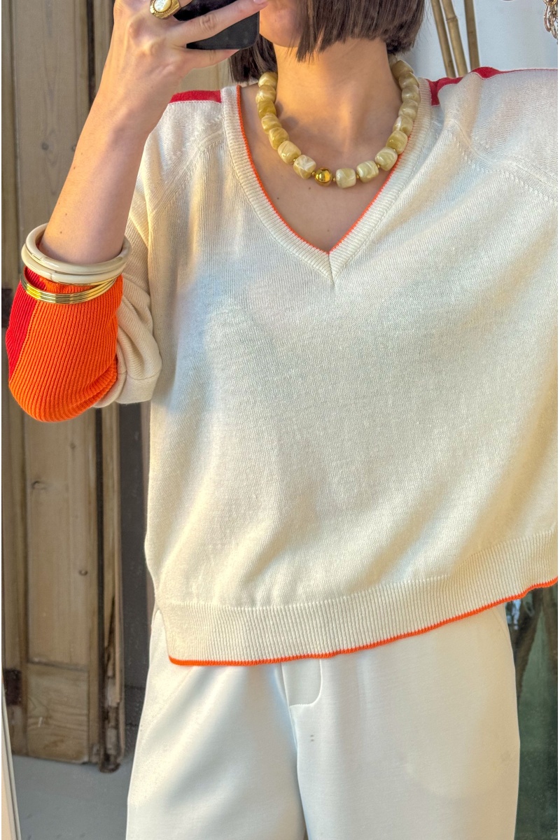 Pull Banditas Orange FEMME - Pulls élégants pour femmes 2