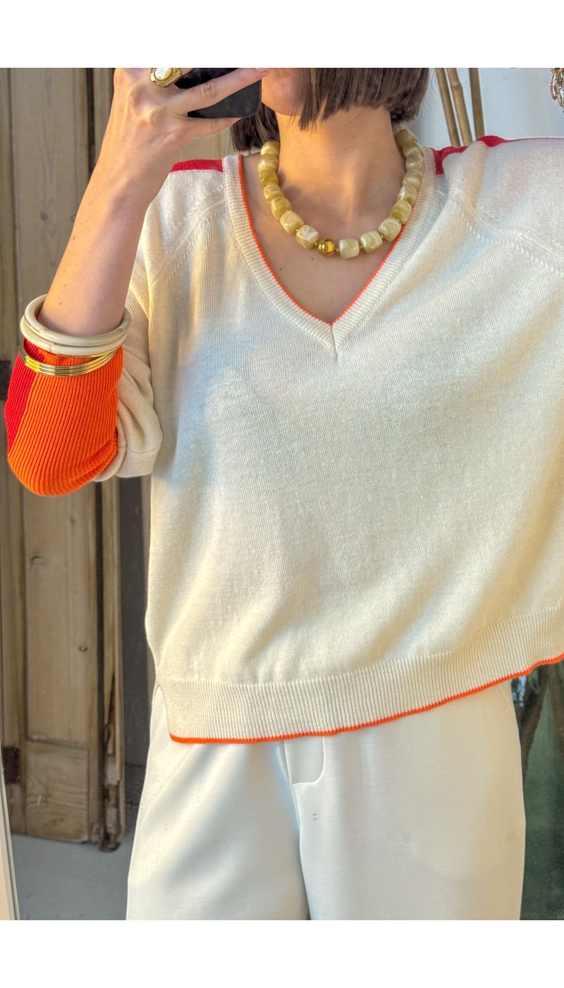 Pull Banditas Orange FEMME - Pulls élégants pour femmes