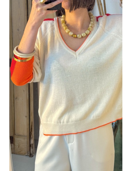 Pull Banditas Orange FEMME - Pulls élégants pour femmes