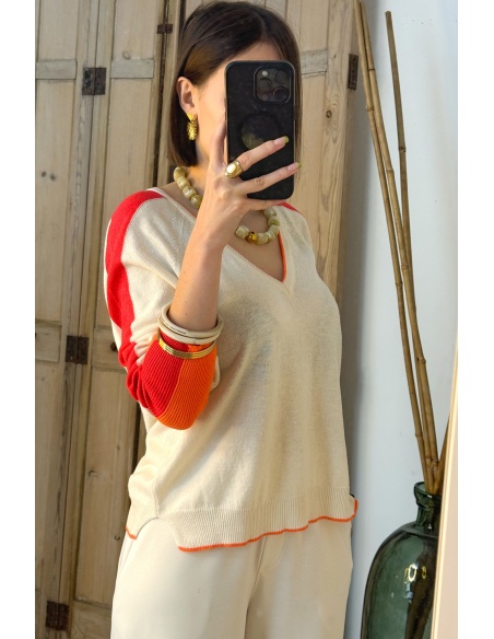 Pull Banditas Orange FEMME - Pulls élégants pour femmes