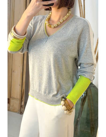 Pull gris doux banditas