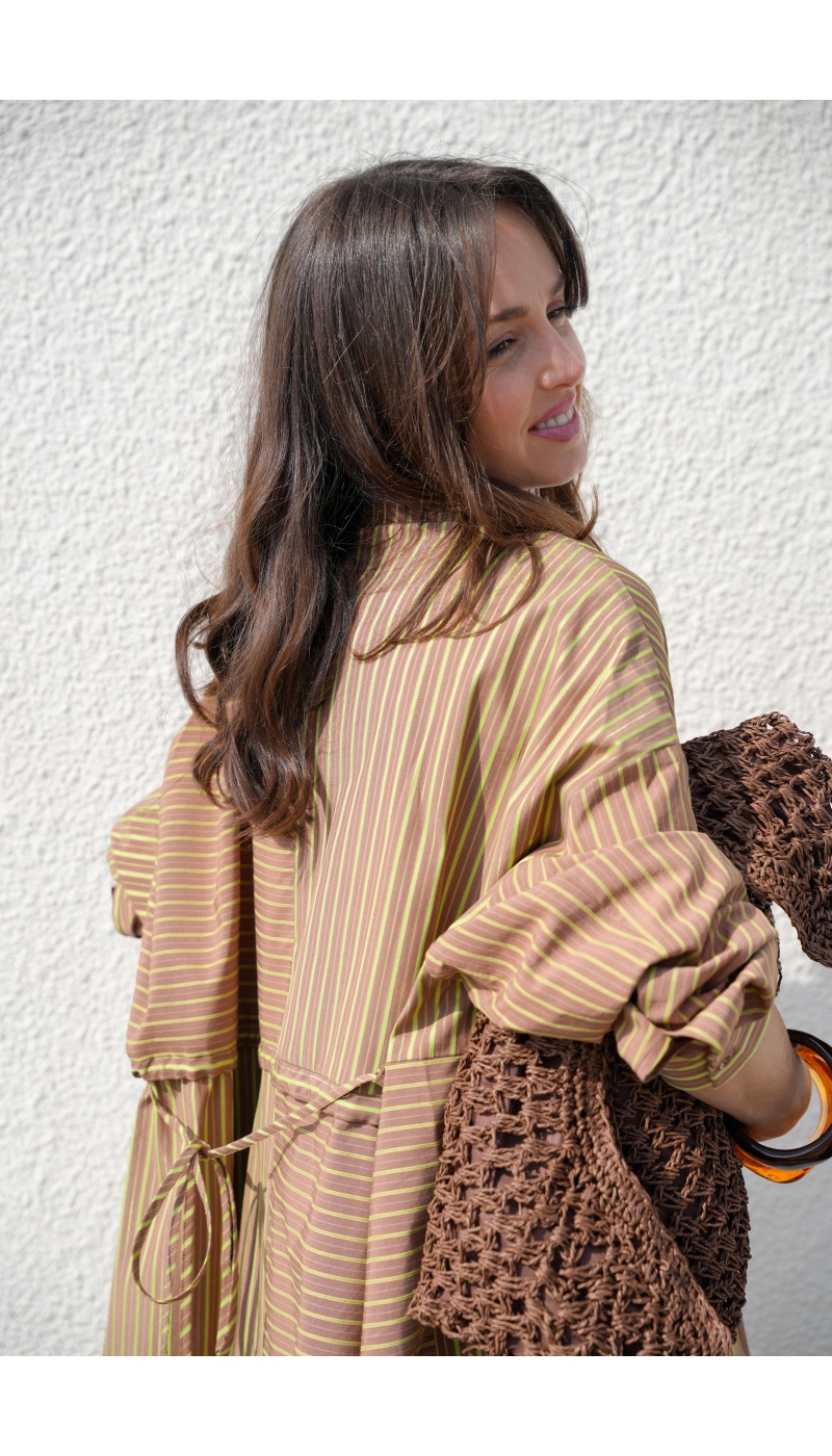 Robe Rayée Marron CELIA