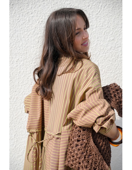 Robe Rayée Marron CELIA