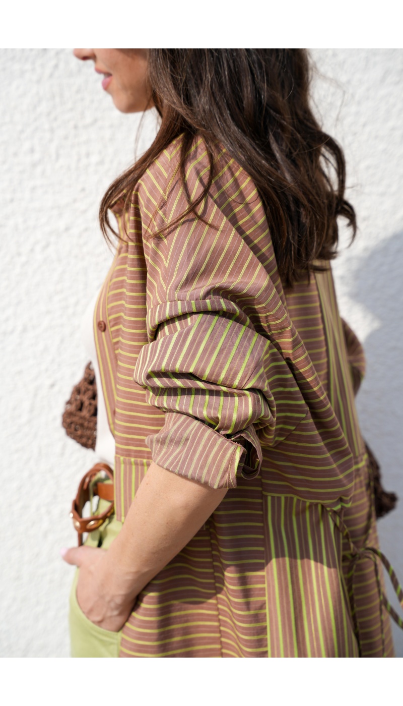 Robe Rayée Marron CELIA