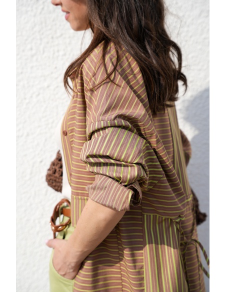 Robe Rayée Marron CELIA