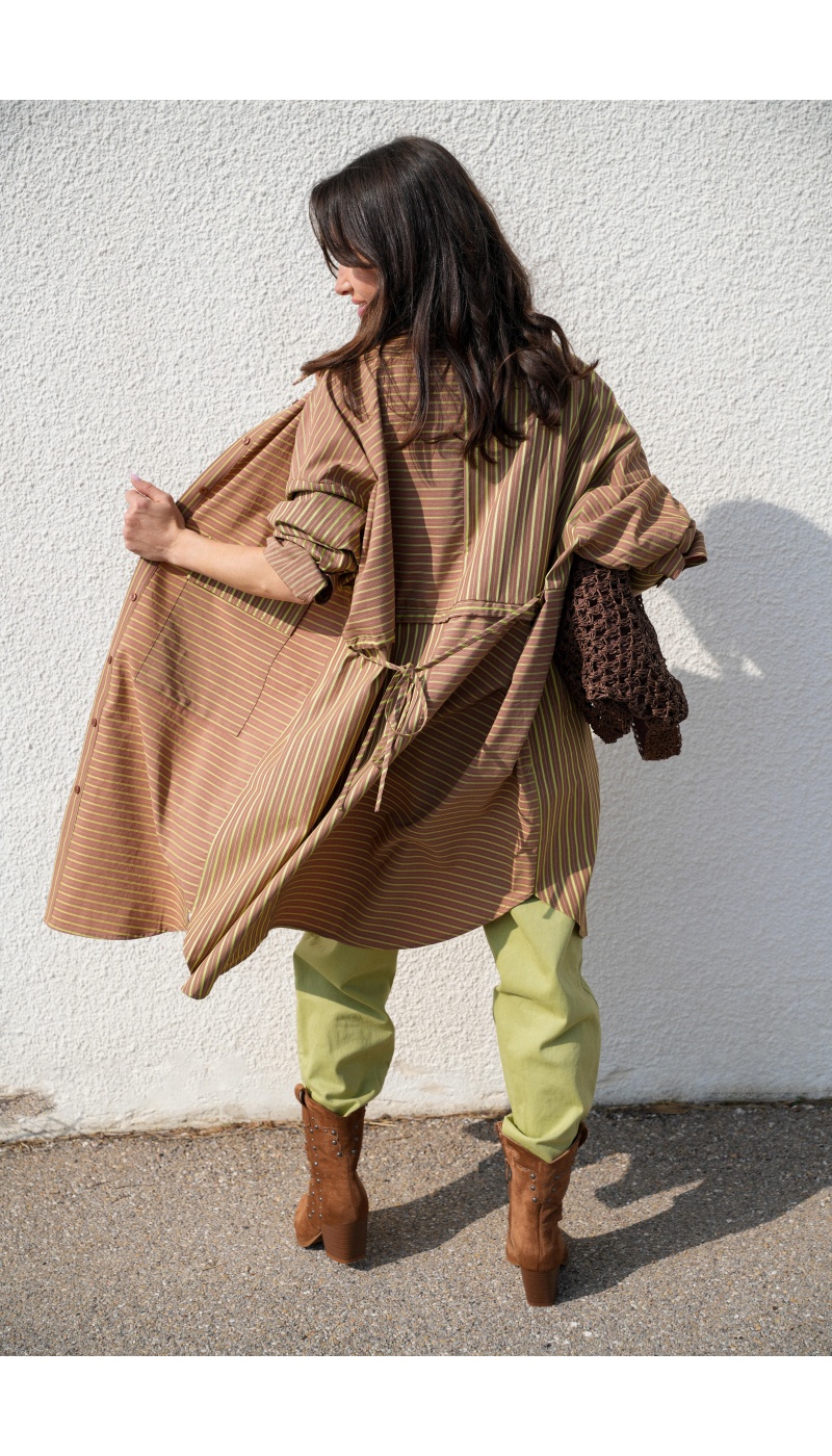 Robe Rayée Marron CELIA