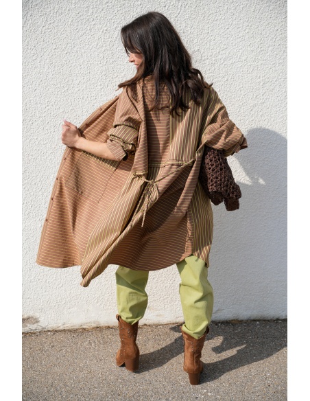 Robe Rayée Marron CELIA