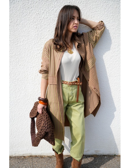 Robe Rayée Marron CELIA