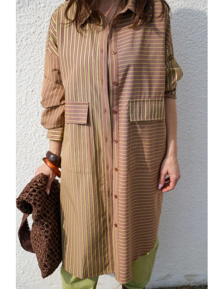 Robe Rayée Marron CELIA