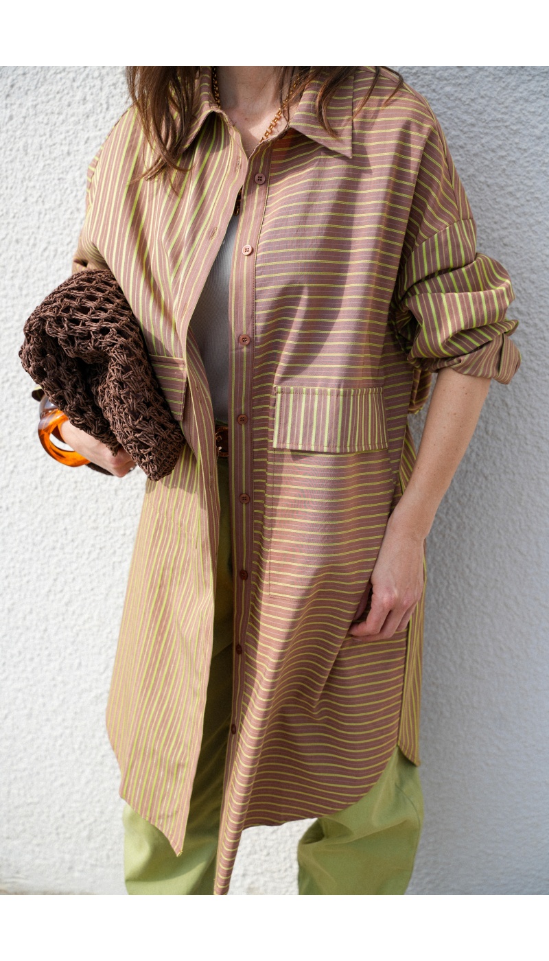 Robe Rayée Marron CELIA