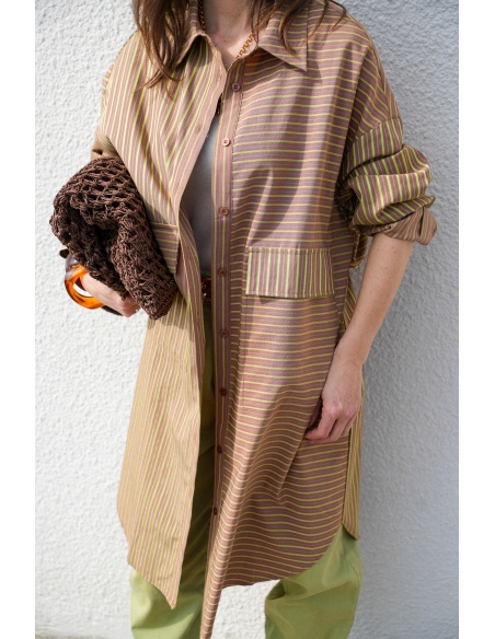 Robe Rayée Marron CELIA