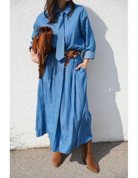 Jupe Rayée Longue Denim OMAHA