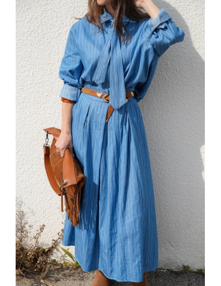 Jupe Rayée Longue Denim OMAHA