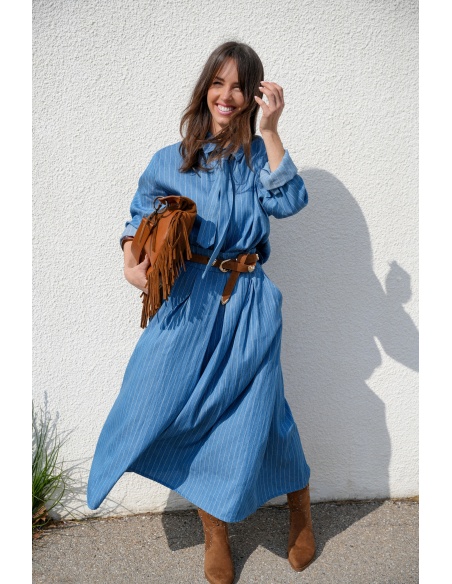 Jupe Rayée Longue Denim OMAHA