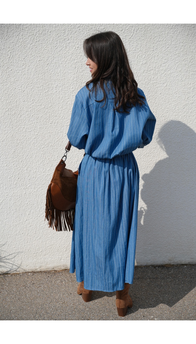 Jupe Rayée Longue Denim OMAHA