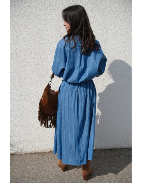 Jupe Rayée Longue Denim OMAHA