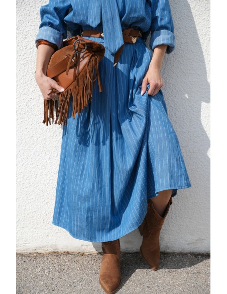 Jupe Rayée Longue Denim OMAHA