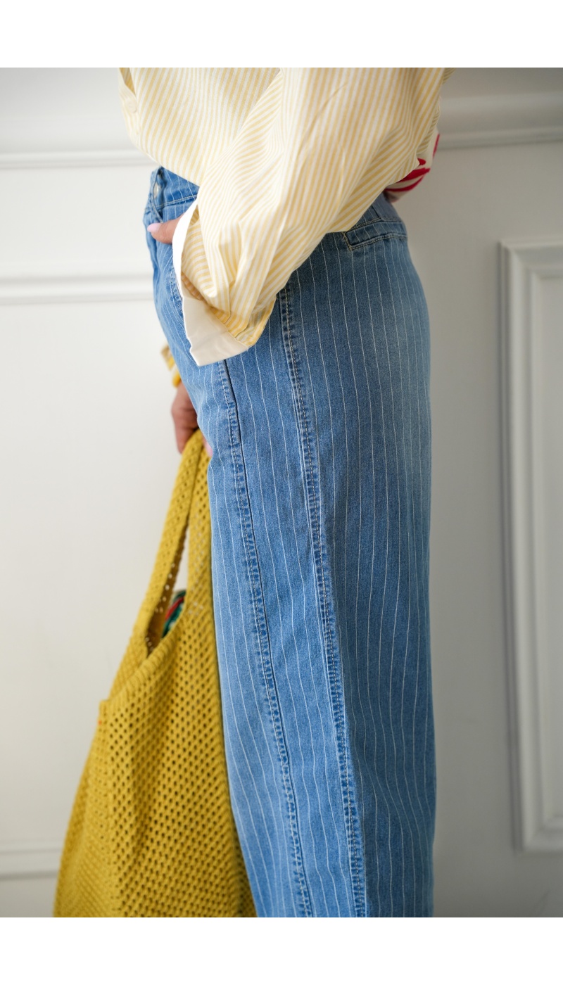 jean rayé bleu clair