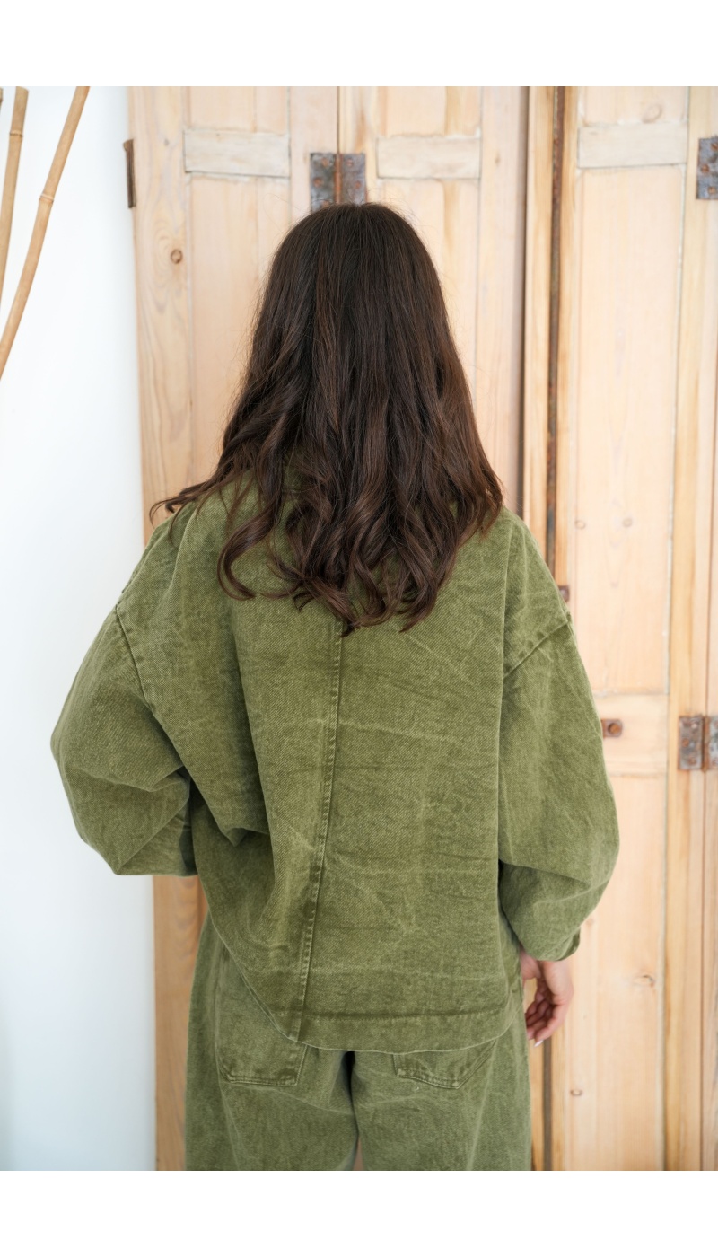Veste en jean kaki femme – Banditas From Marseille