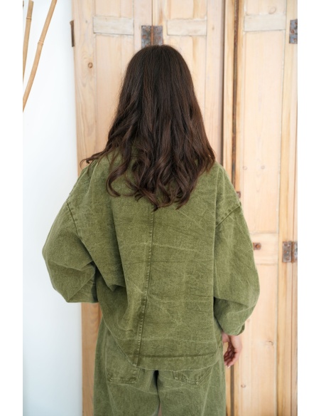 Veste en jean kaki femme – Banditas From Marseille