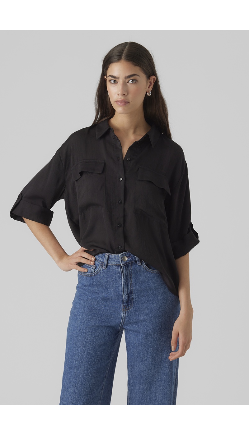 VERO MODA  BLACK CHEMISES ML