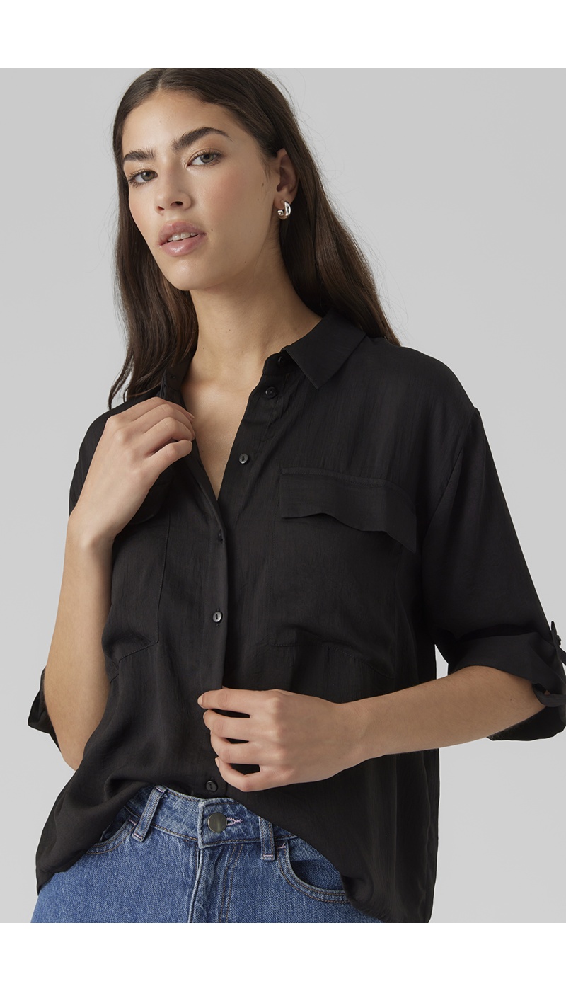 VERO MODA  BLACK CHEMISES ML