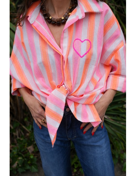 Chemisier Rayé Coeur CORY