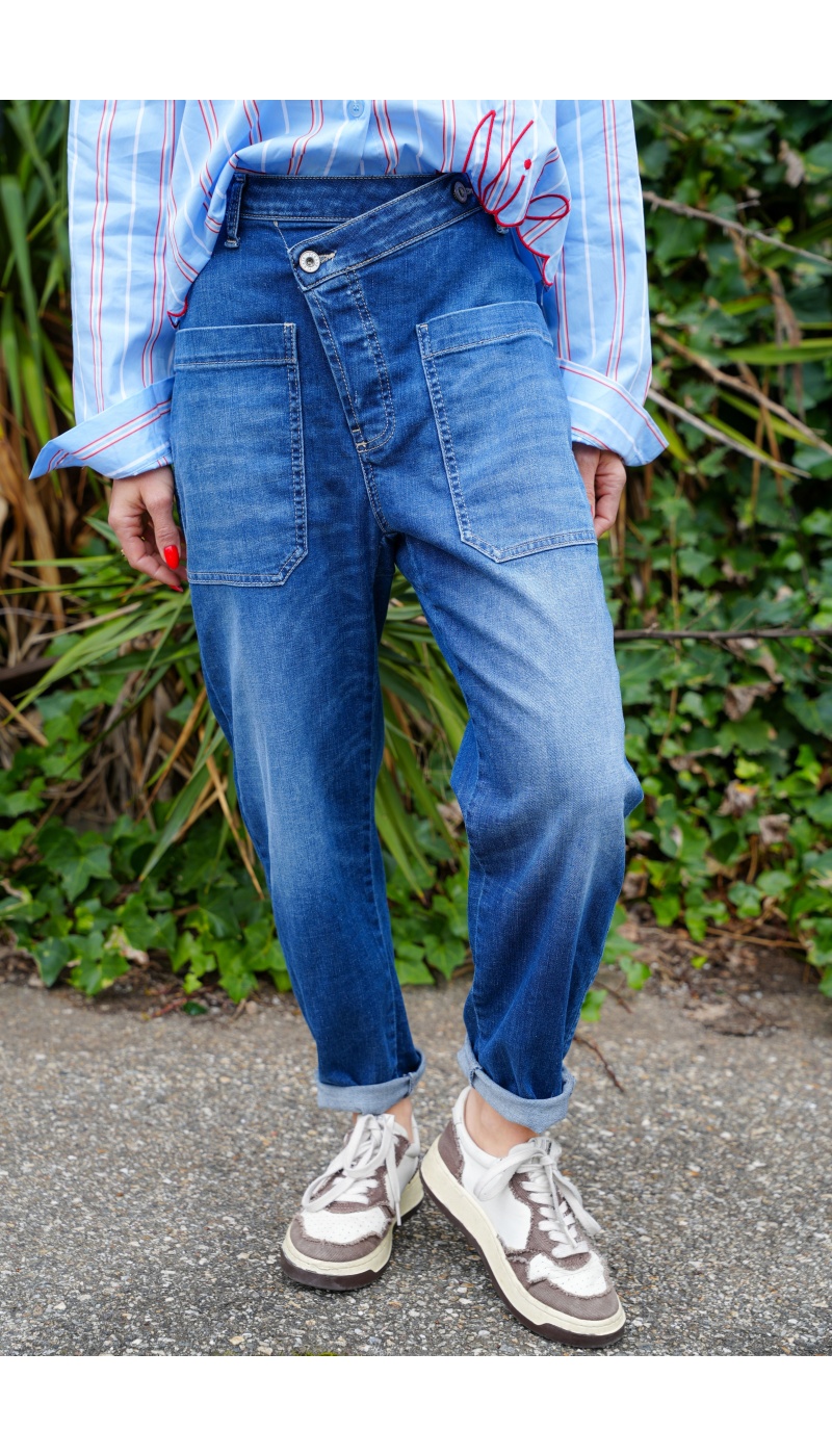 Jean Baggy Asymétrique Please Céleste P242BQ2E