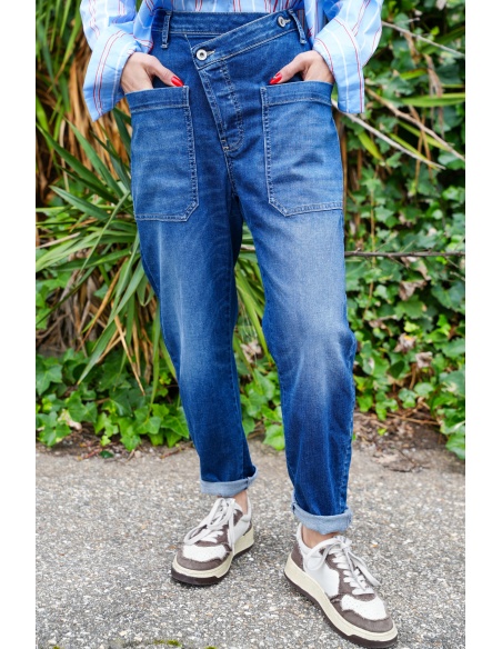 Jean Baggy Asymétrique Please Céleste P242BQ2E