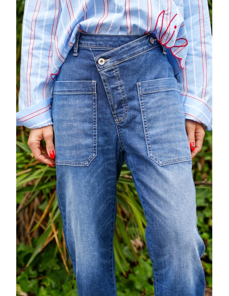 Jean Baggy Asymétrique Please Céleste P242BQ2E