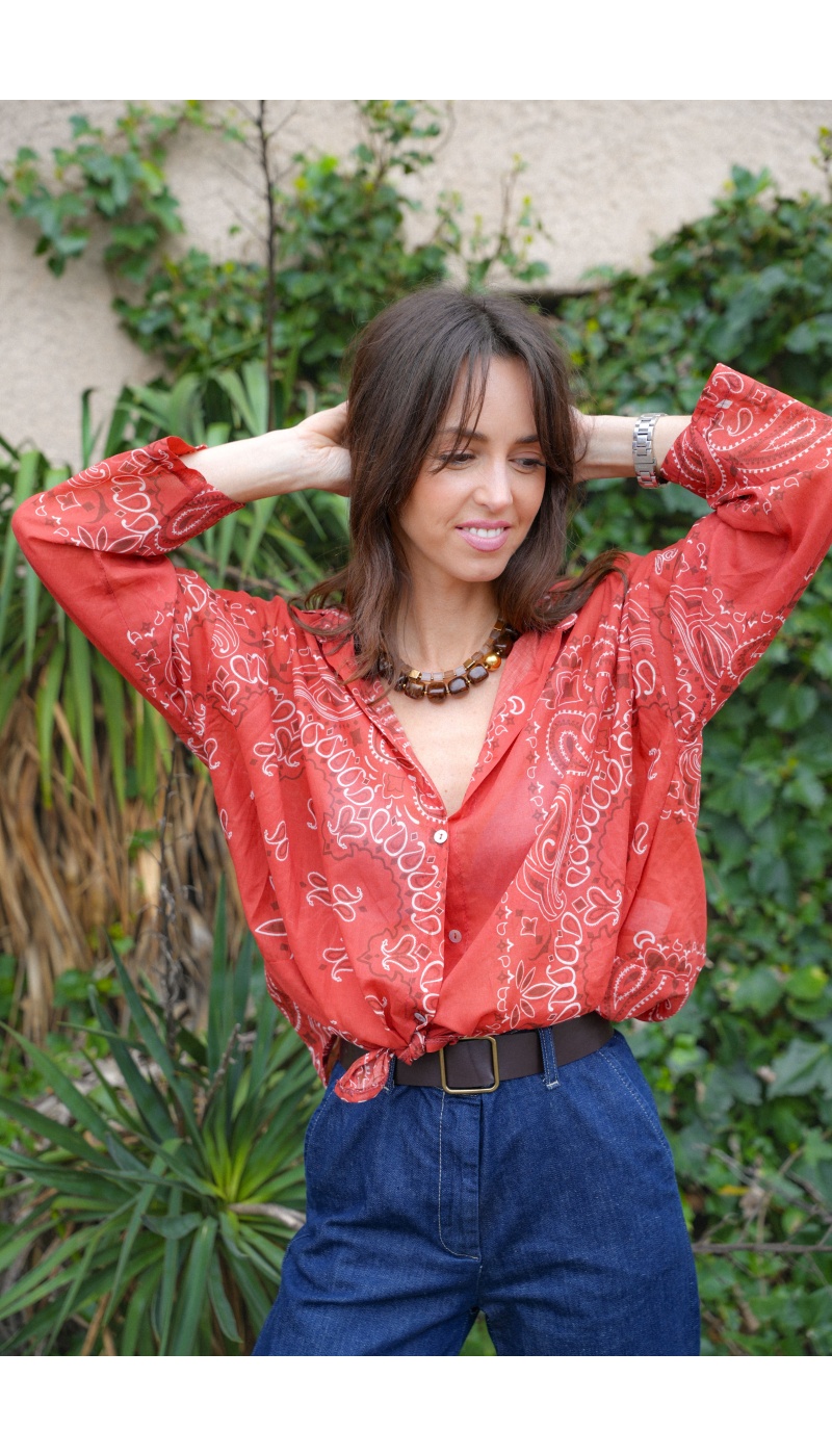 Chemisier Bandana Rouge YASA