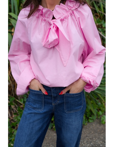 Blouse Froncée Rose ELODIE