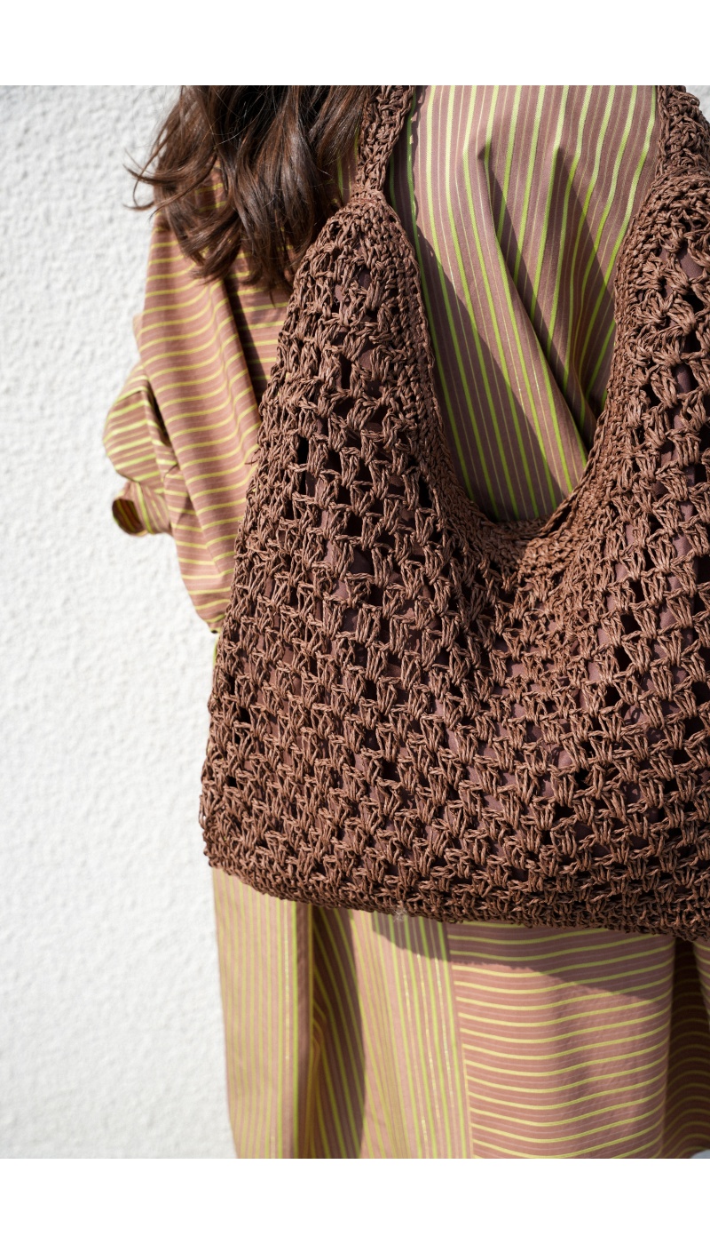 Sac Raphia Marron ANDY