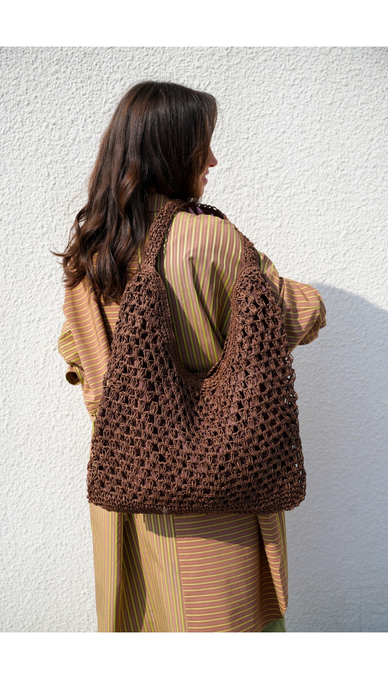 Sac Raphia Marron ANDY