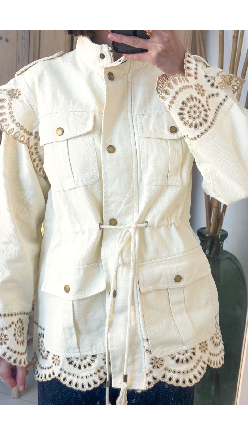 Veste Ecru Brodée RANIA