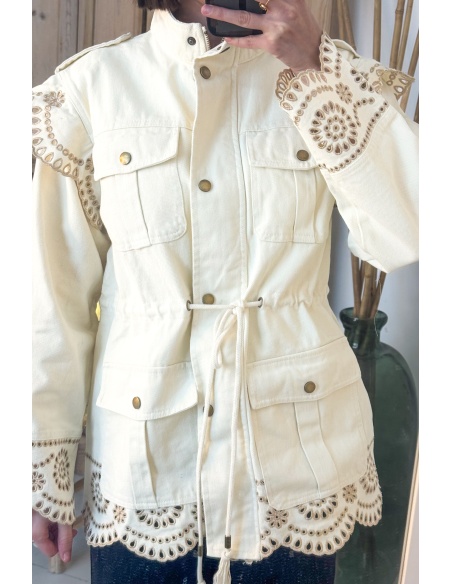 Veste Ecru Brodée RANIA