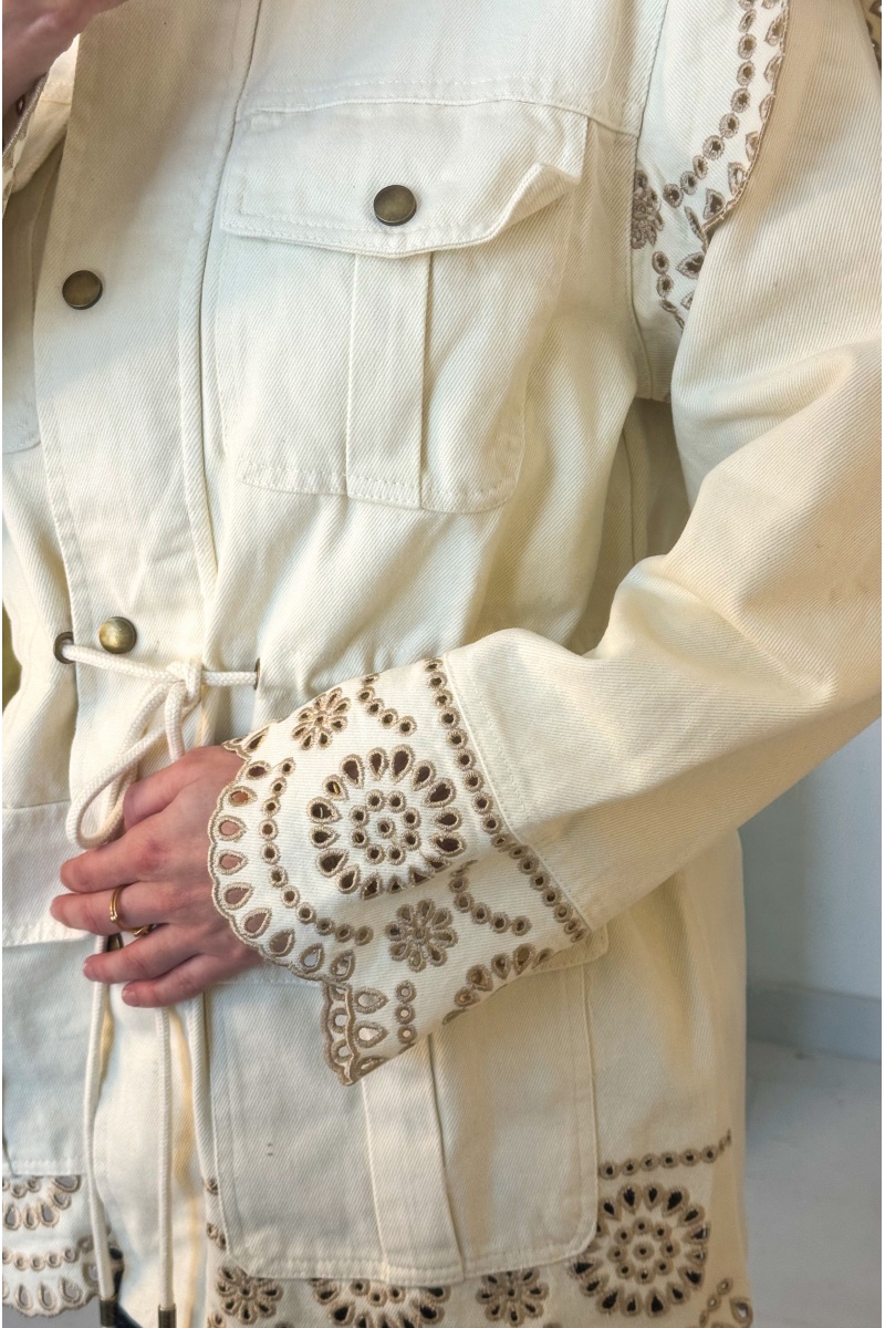Veste Ecru Brodée RANIA 2