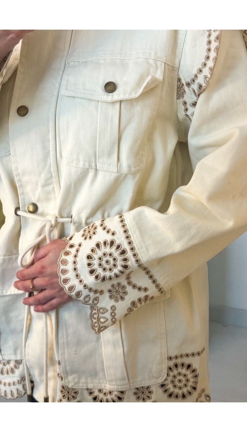 Veste Ecru Brodée RANIA