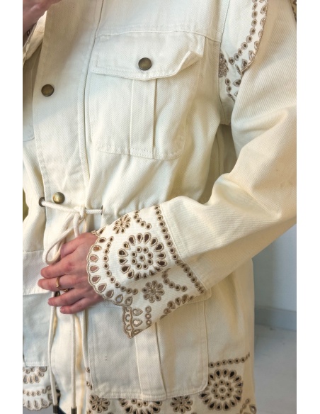 Veste Ecru Brodée RANIA