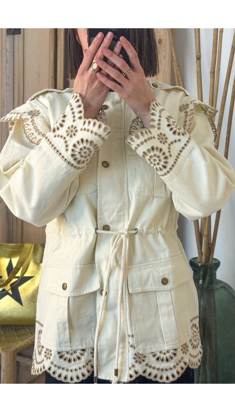 Veste Ecru Brodée RANIA
