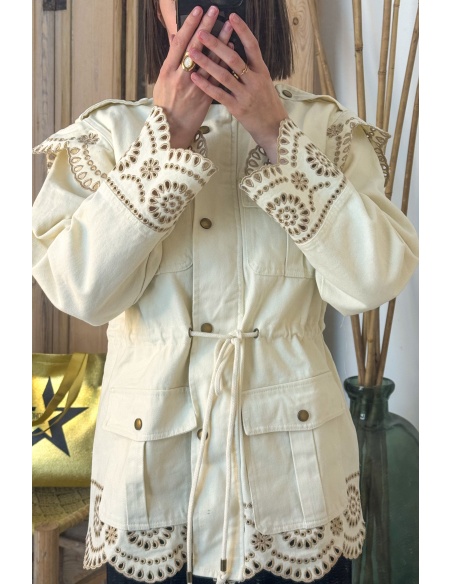 Veste Ecru Brodée RANIA