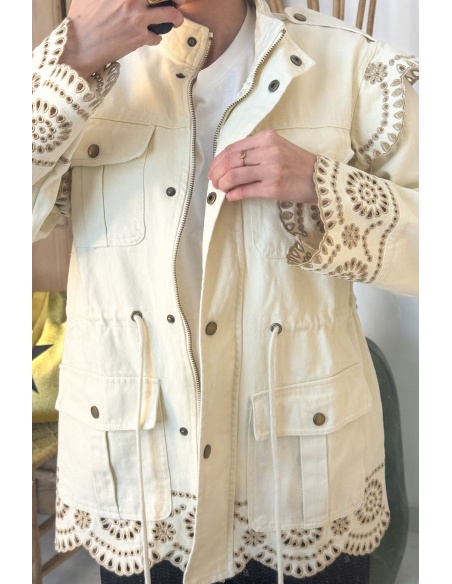 Veste Ecru Brodée RANIA