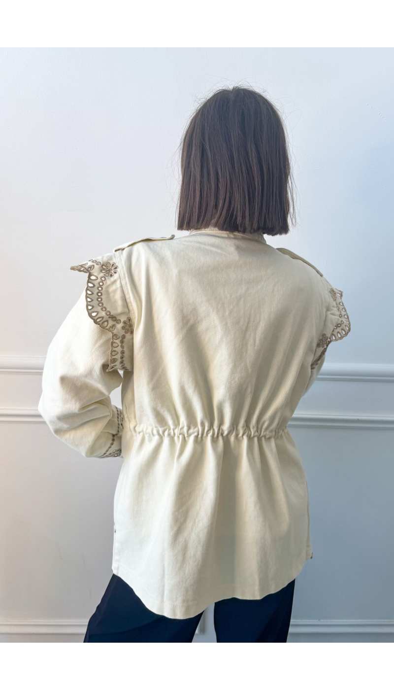 Veste Ecru Brodée RANIA