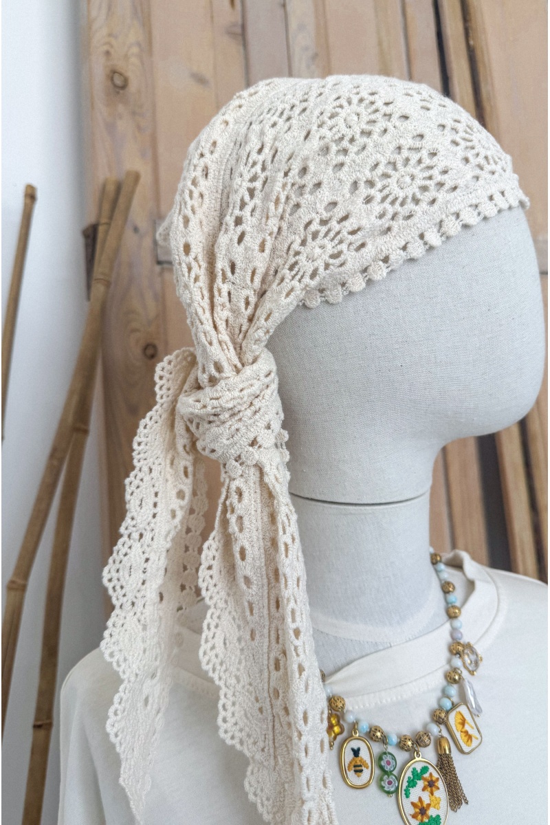 NOVA ANCLA MACRAM ECRU FOULARD