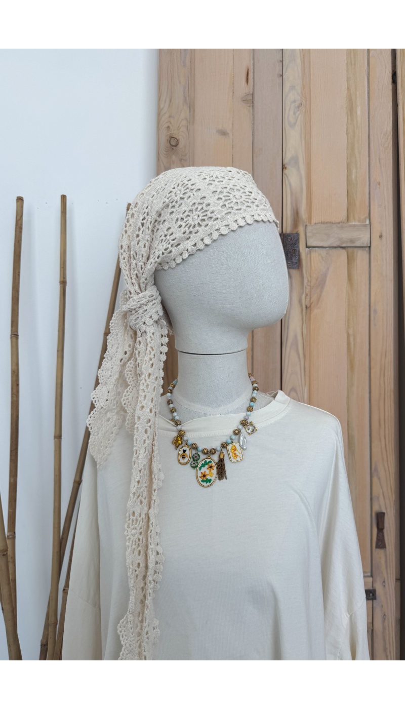 NOVA ANCLA MACRAM ECRU FOULARD