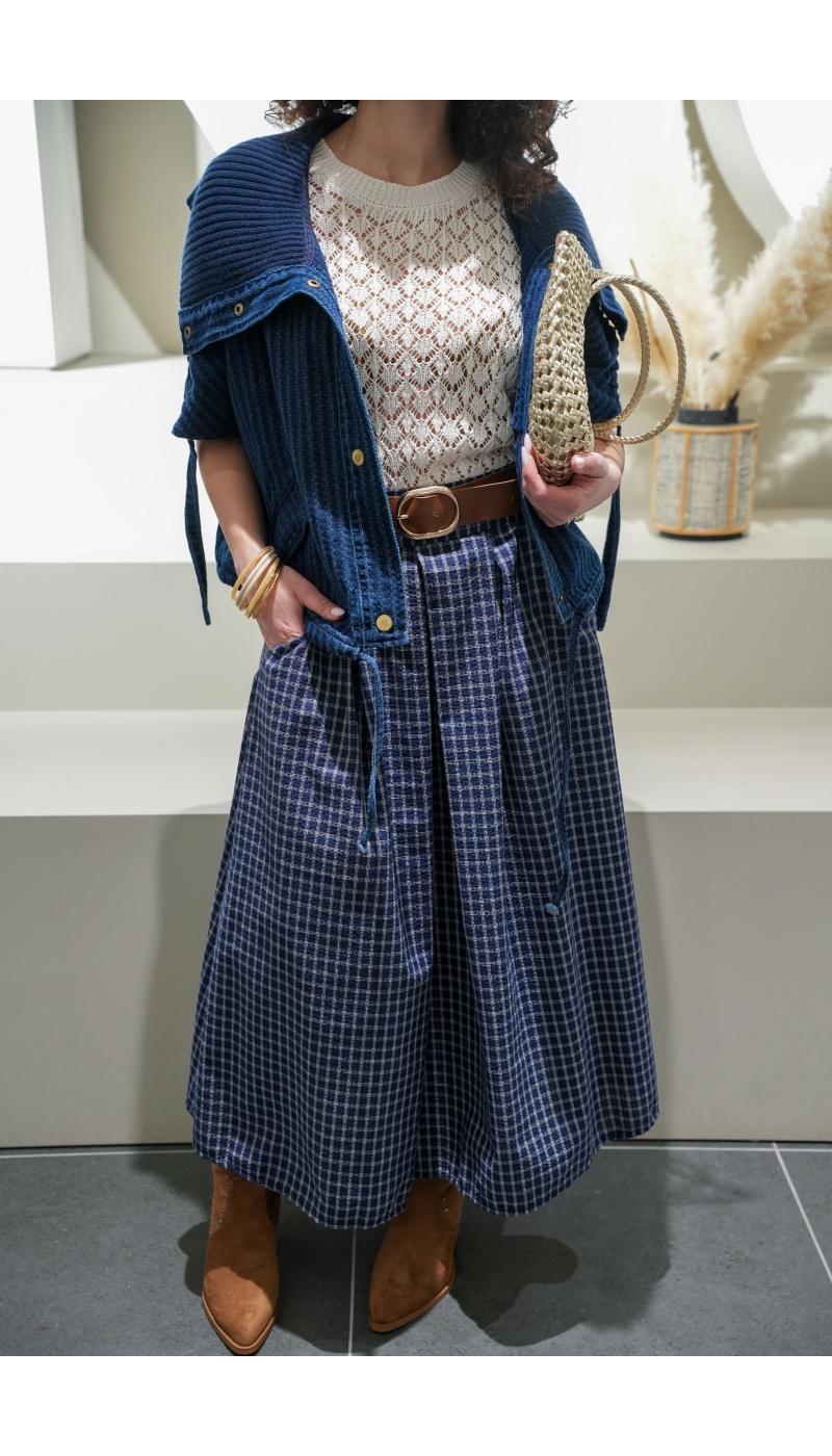 DE FIL EN AIGUILLE  MARINE GILET FEMME