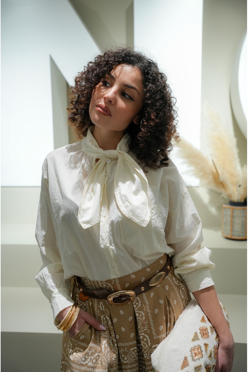 Chemisier Ecru Lavallière Johanna LUZ